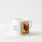 Tasse Expresso Rooster chicken de Rhode Island (Devant droit)