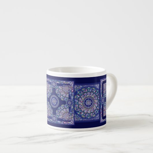 Tasse Expresso Rosace bleue (Devant droit)