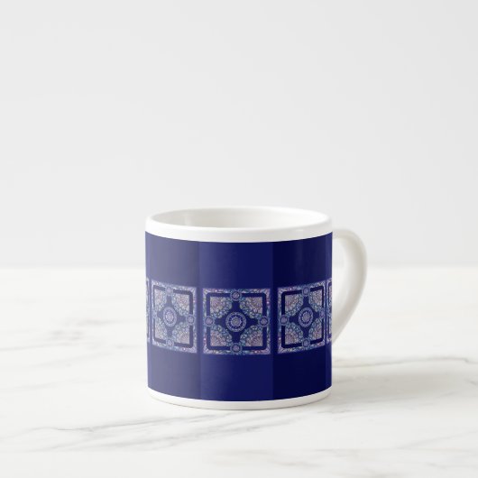 Tasse Expresso Rosace bleue (Devant droit)