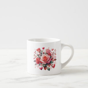 Tasse Expresso Rose Bouquet Floral Design-62103