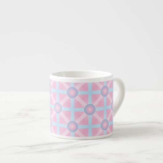 Tasse Expresso Rose mignon, violet et bleu clair Motif (Devant droit)