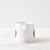 Tasse Expresso Rose rouge en forme de coeur - (Dos)