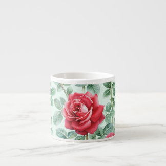 Tasse Expresso Roses aquarelle : Illustration Florale sans joint.
