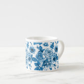 Tasse Expresso Roses bleus (Devant droit)