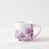 Tasse Expresso Roses roses blanches Picket clôture (Droite)