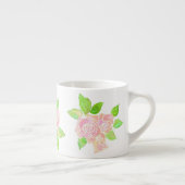 Tasse Expresso Roses vintages d'Albertine rose en Aquarelle (Droite)