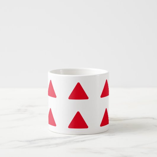 Tasse Expresso Rouge Blanc Triangle Motif Art moderne (Devant)