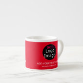 Tasse Expresso Rouge Moderne Professionnel Chic Sur Mesure (Devant droit)