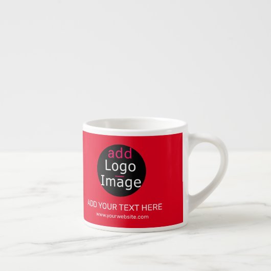 Tasse Expresso Rouge Moderne Professionnel Chic Sur Mesure (Droite)
