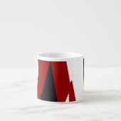 Tasse Expresso Rouge noir et blanc abstrait (Devant)