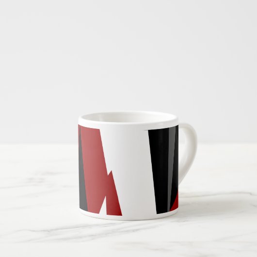 Tasse Expresso Rouge noir et blanc abstrait (Devant droit)