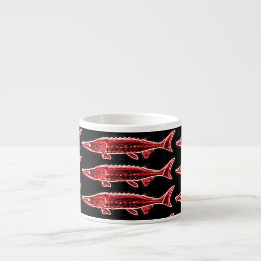 Tasse Expresso rouge sturgeon noir (Devant)