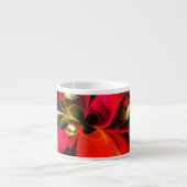 Tasse Expresso Rouge Vert Floral Moderne Art Abstrait Motif #02 (Devant)