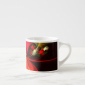 Tasse Expresso Rouge Vert Floral Moderne Art Abstrait Motif #02 (Droite)
