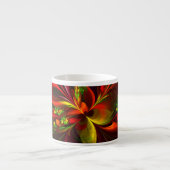 Tasse Expresso Rouge vert moderne Floral Abstrait Art Motif #05 (Devant)