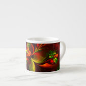 Tasse Expresso Rouge vert moderne Floral Abstrait Art Motif #05 (Devant droit)