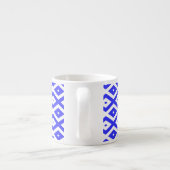 Tasse Expresso Royal blue and white diamond pattern (Dos)