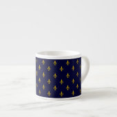 Tasse Expresso Royal Blue Fleur De Lis Pattern (Devant droit)