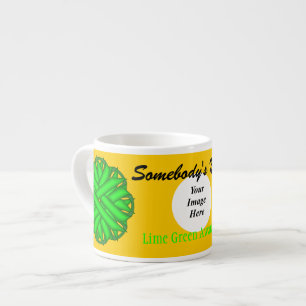 Tasse Expresso Ruban de fleurs vert de chaux Tmpl par Kenneth Yon