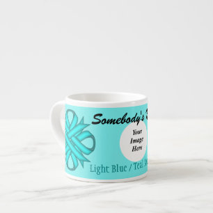 Tasse Expresso Ruban de trèfle bleu et Turquoise Tmpl par Kenneth
