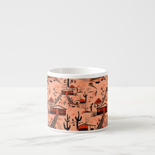 Tasse Expresso Sable sans transparence paysage de sable maisons n (Devant)
