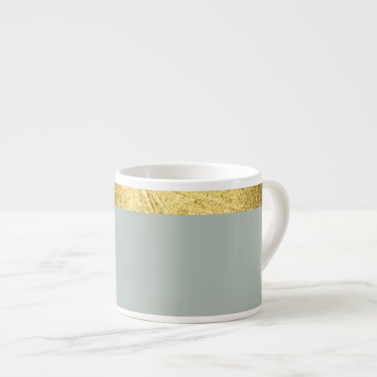 Tasse Expresso Sage green cup / Cup with golden edge (Devant droit)