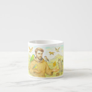 Tasse Expresso Saint François - le sermon aux oiseaux et aux anim