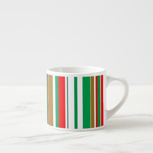 Tasse Expresso Saison de Noël moderne rayures (Droite)
