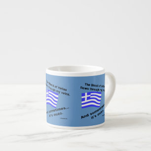 Tasse Expresso Sang de Hellas et Ouzo Times 3