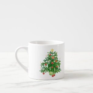 Tasse Expresso Sapin de Noël vintage avec un cookie en forme d'ét