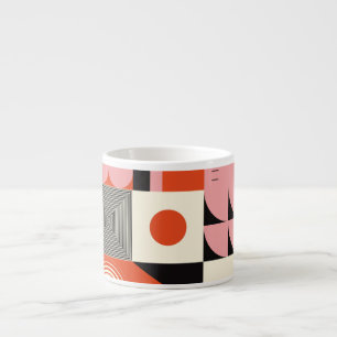Tasse Expresso Scandinave géométrique : Motif d'oeuvres colorées
