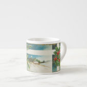 Tasse Expresso Scène de Noël Hiver de neige blanche (Devant droit)