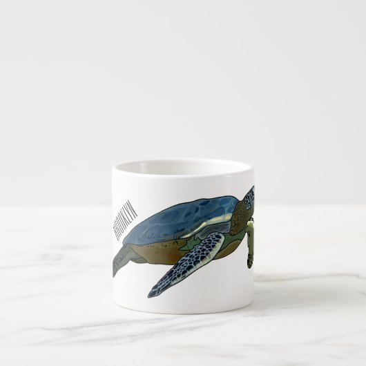 Tasse Expresso Sea turtle cartoon (Devant)