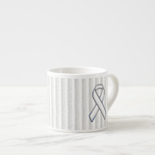 Tasse Expresso Sensibilisation au ruban blanc sur les bandes vert