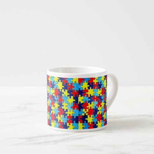 Tasse Expresso Sensibilisation sur l'autisme-Puzzle par Shirley T (Devant droit)
