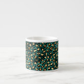 Tasse Expresso Série Léopard sarcelle et or Dessin 3 (Devant)