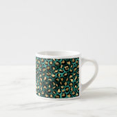 Tasse Expresso Série Léopard sarcelle et or Dessin 3 (Droite)