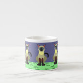 Tasse Expresso Siamese Cat in the Grass Espresso Cup – Feline Art (Devant)