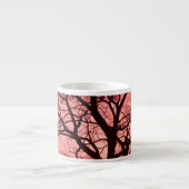 Tasse Expresso Silhouette de l'Arbre Soudé du soir (Devant)