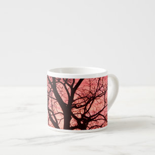 Tasse Expresso Silhouette de l'Arbre Soudé du soir