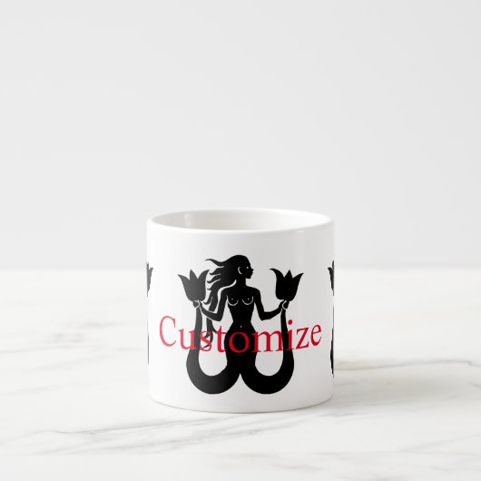 Tasse Expresso Silhouette Tonnerre_Cove de sirène à deux queue (Devant)