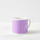 Tasse Expresso Simple Monogramme | Ombré Rose/Violet Subtil (Devant droit)