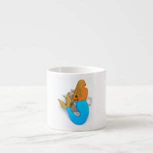 Tasse Expresso sirène bleue de queue