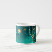 Tasse Expresso Skeleton Keys on Green Background (Devant droit)