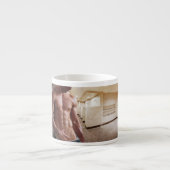 Tasse Expresso SlipperyJoe cheminée homme musclé six pack abs (Devant)