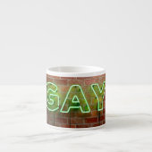Tasse Expresso SlipperyJoe illuminé néon gay signe lumineux vif (Devant)