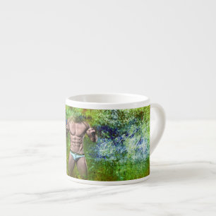 Tasse Expresso SlipperyJoe's blanc musculaire sexy homme speedo n