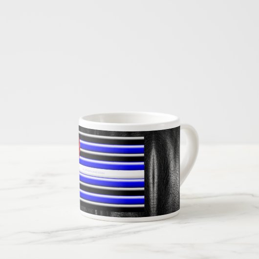 Tasse Expresso SlipperyJoe's Gay Leather Pride drapeau royal noir (Devant droit)