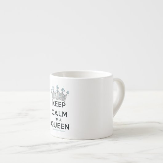 Tasse Expresso SlipperyJoe's Keep Calm Queen couronne joyaux a (Devant droit)