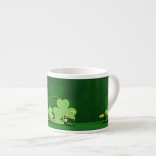 Tasse Expresso SlipperyJoe's Saint Patrick's Day trèfle à trois f